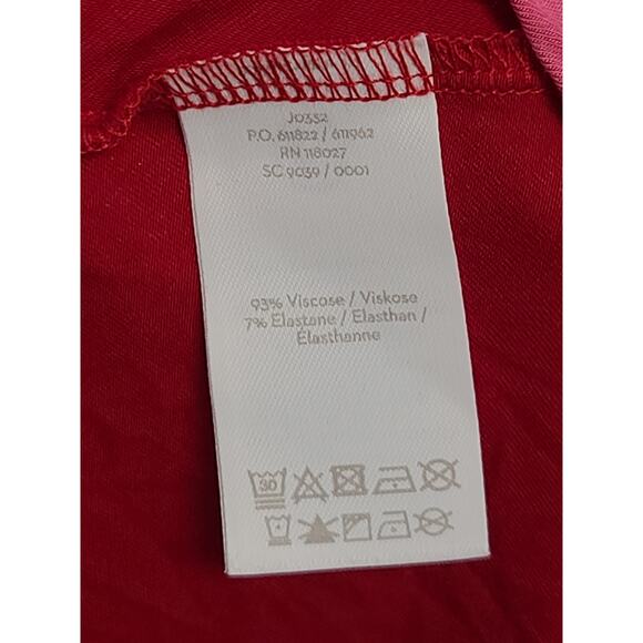 Boden Juliet Poinsettia Jersey Pleated Midi Dress Size 10 P Red/Pink Chevron - Picture 5 of 5